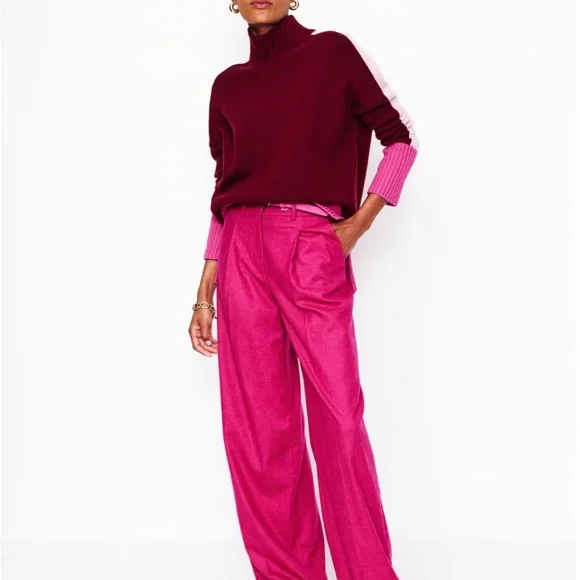 NWOT Boden Jessica Oversized Sweater Deep Wisteria, Colorblock size medium - Picture 4 of 8